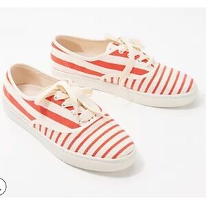 NEW Soludos Sneakers Marin Red & White Striped Sneakers size 6